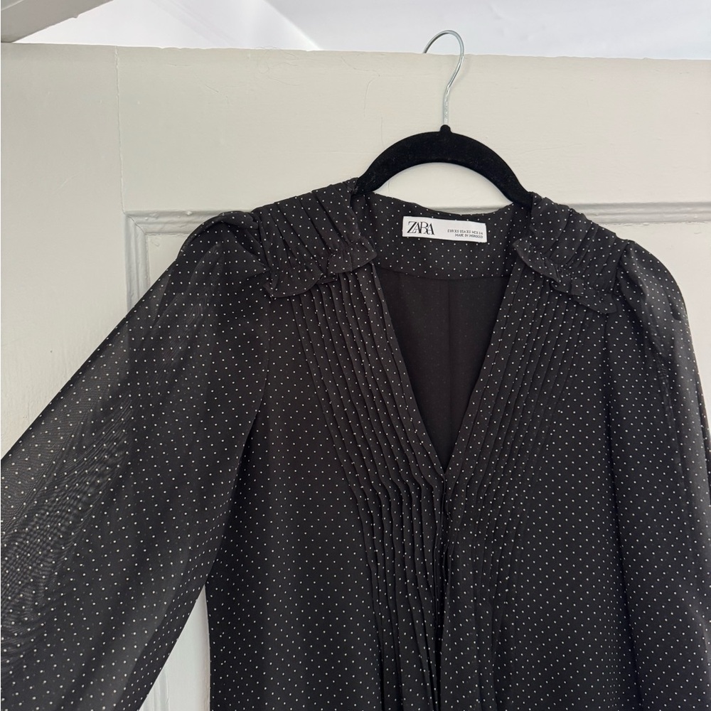 Zara Navy Dress with White Dots